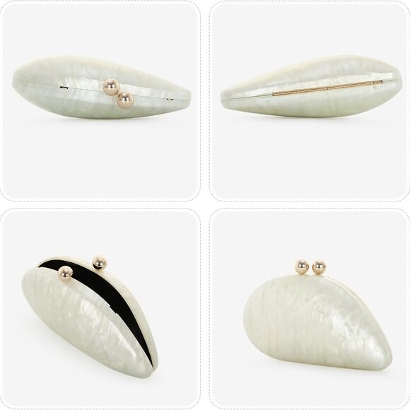 Luxury Shell-Shaped Acrylic Clutch - Perfect for Weddings & Evening Gatherings - Picture 5 of 6